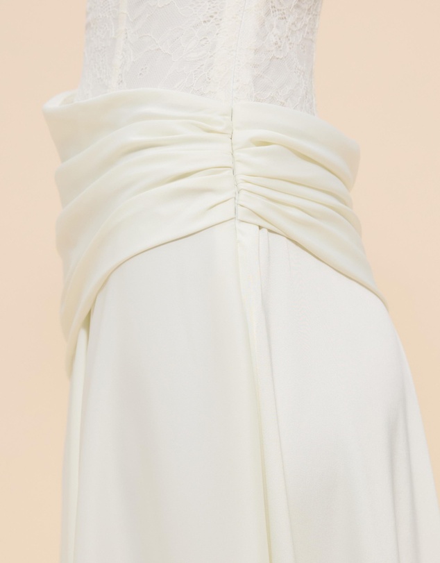 Revibe - Repaired CHANCERY Layla High Neck Lace Panelled Maxi Dress - AU 8