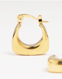 Lovisa - Waterproof Gold Plated Stainless Steel Thick Bottom Curved Hoop Earrings
