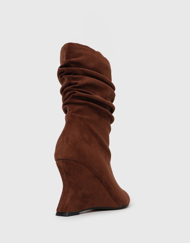 Betts - Strike Ruched Wedge Calf Boots
