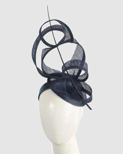 Max Alexander - Tall Navy Sinamay Fascinator Headband