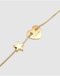 Elli Jewelry - Bracelet Heart Stars Astro Filigree in 925 Sterling Silver Gold Plated