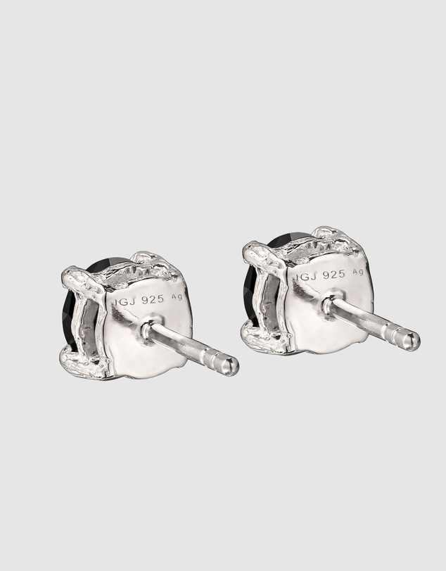 Kuzzoi - ICONIC EXCLUSIVE - Black Crystal Stud Earrings in 925 Silver