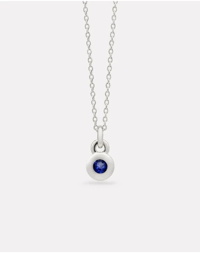 Najo - September Silver & Sapphire Birthstone Necklace