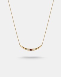 THOMAS SABO - THOMAS SABO Half-Form Necklace with Red Zirconia Stone