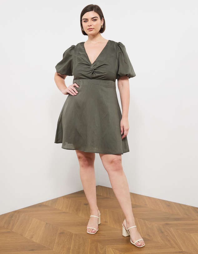 Atmos&Here Curvy - Lucia Puff Sleeve Mini Dress
