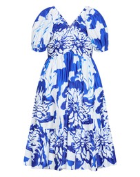 City Chic - Gracey Print Puff Sleeve Midi Dress