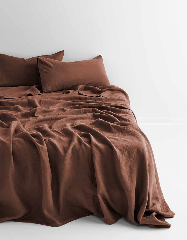 Aura Home - Emile Linen Flat Sheet
