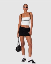 EDIKTED - Yang Contrast Strap Tank Top