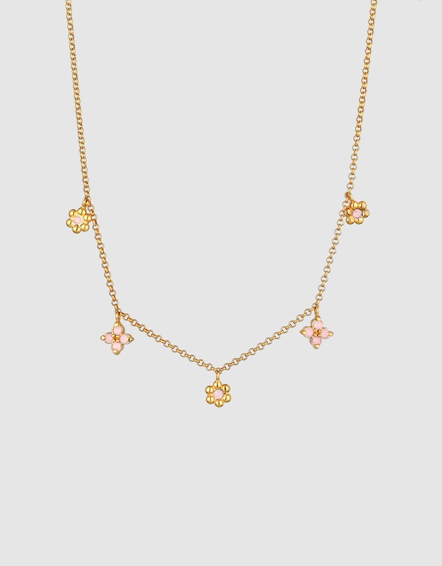 Elli Jewelry - Floral Kids Necklace in Gold-Plated 925 Silver