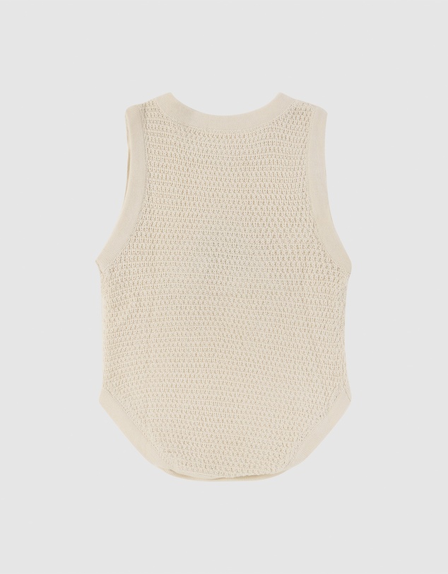 Rock Your Baby - La Mer Knitted Romper in Cream