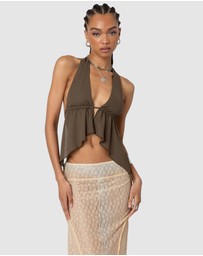 EDIKTED - Freda Open Back Chiffon Top