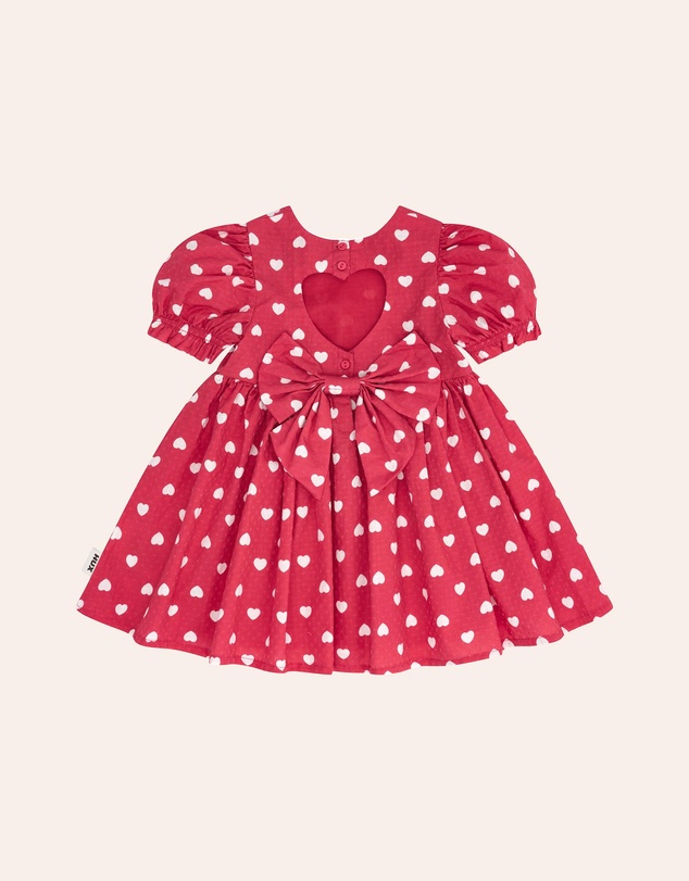 Huxbaby - I Heart You Puff Sleeve Dress - ICONIC EXCLUSIVE - Babies-Kids