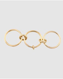 Elli Jewelry - Ring Trio 925 Sterling Silver Gold-Plated
