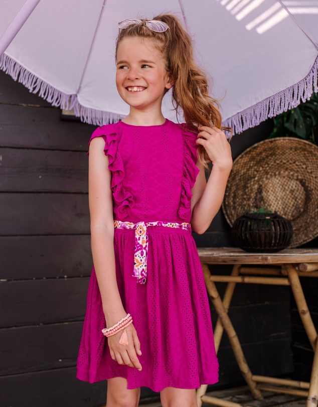 B.Nosy - Embroidered Ruffle Dress - Kids-Teens