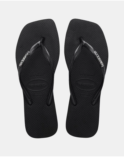 Havaianas - Slim Square Logo Metallic Flip Flops - Women's