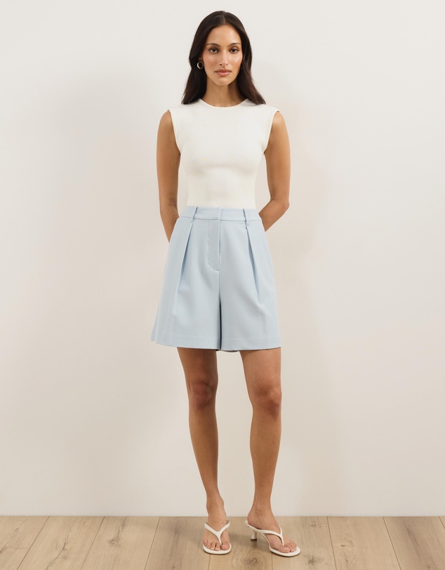 Atmos&Here - Clara Pleated Tailored Long-Line Shorts