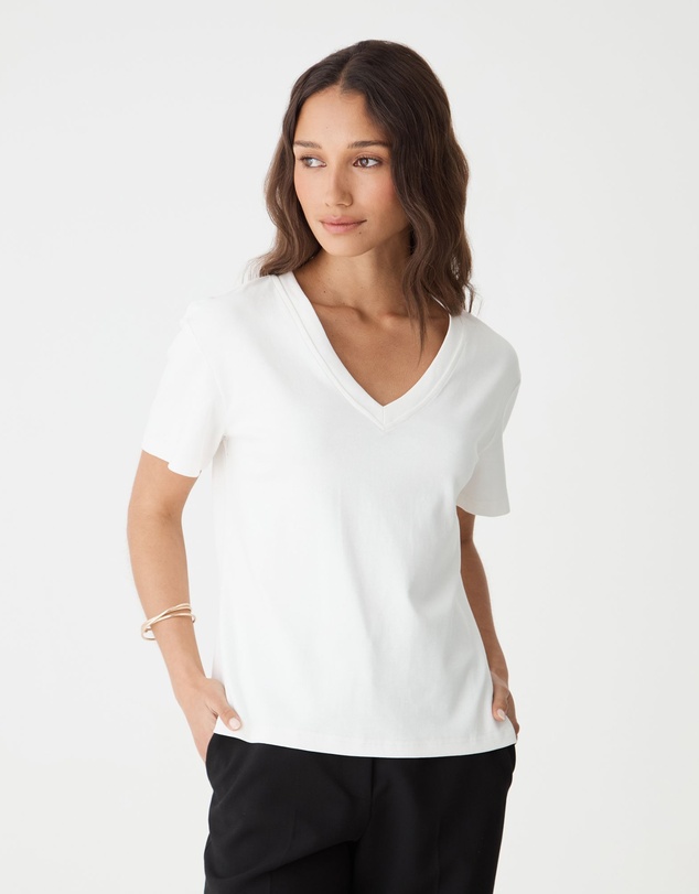 Forcast - May V-Neck Cotton T-Shirt