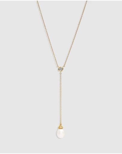 By Charlotte - Whispers of Tranquillity Pearl Lariat Necklace