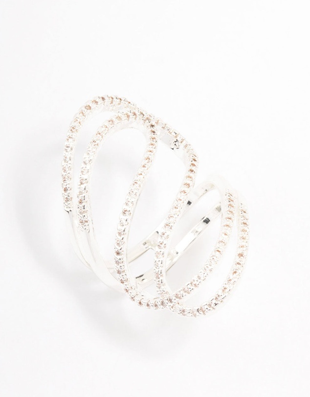 Lovisa - Lovely Silver Ribbon Cubic Zirconia Ring