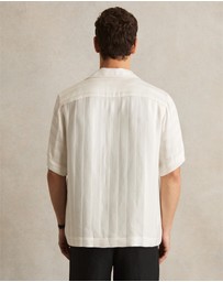 REISS - Melba SS Stripe Jacquard Cuban Shirt