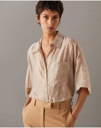 Calvin Klein - Crinkled Sheer Oversized Shirt