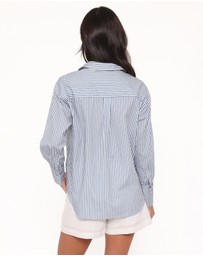 Petal & Pup - Jackson Button Up Shirt - Blue Stripe