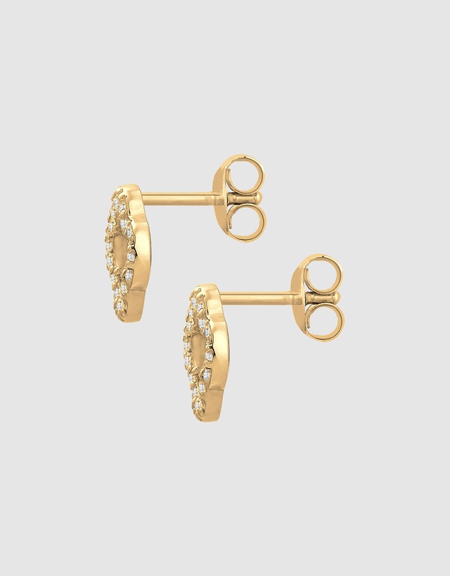Elli Jewelry - Zirconia Cloverleaf Stud Earrings in Gold-Plated 925 Silver