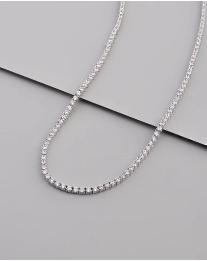 Wanderlust + Co - Pave 925 Sterling Silver Tennis Necklace