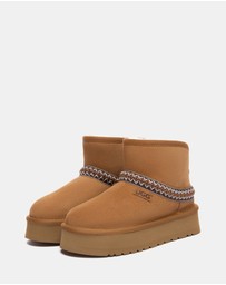 EVERAU - Australian Shepherd Ugg Fayle Platform Cow Suede Upper UGG Boots