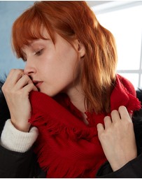 Ozwear Connection Uggs - Ugg Fringed Check Wool Scarf Tomato