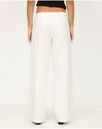 Dazie - Glow Up Linen Low-Waisted Pants