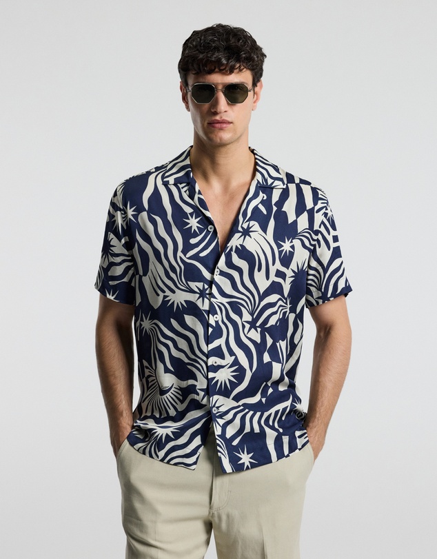 Calibre - Astro Print Short Sleeve Shirt Navy