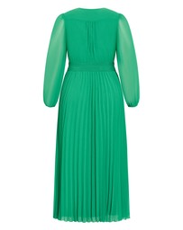 City Chic - Plus size Georgina Pleat Maxi Dress - kelly green