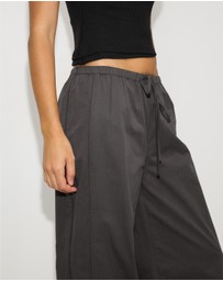 Dazie - Mist Drawstring Wide Leg Pants