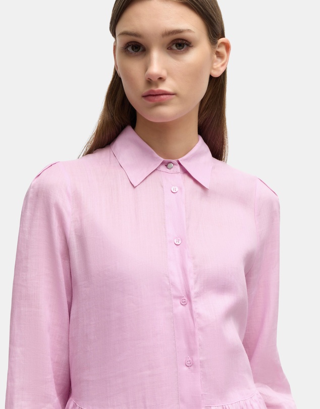 BOSS - Tiered Shirt Dress In Ramie