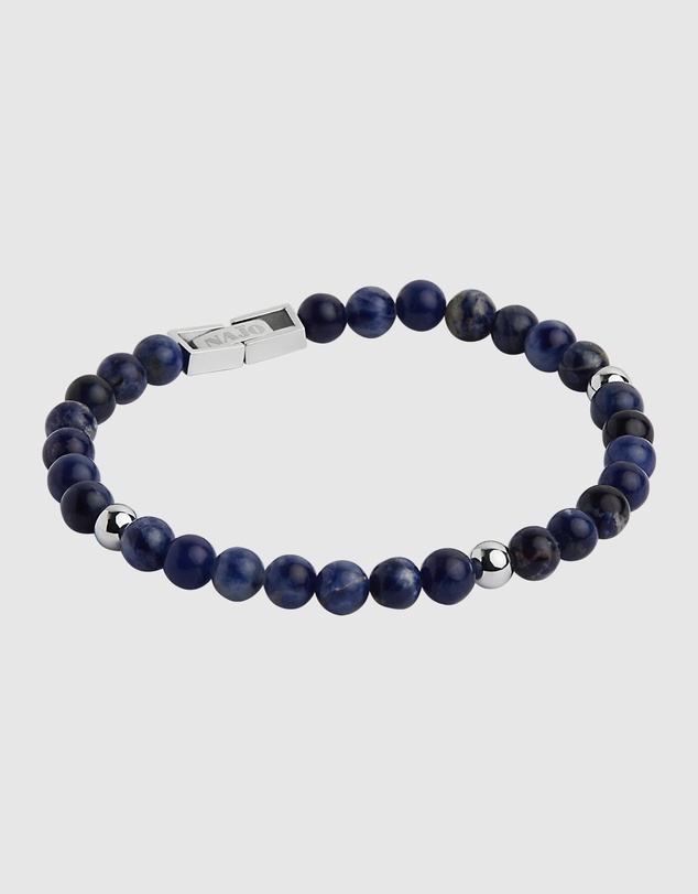 Najo - Atlas 6mm Sodalite & Steel Bracelet