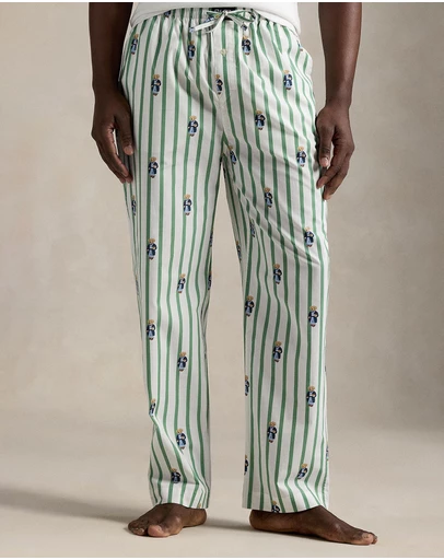 Polo Ralph Lauren - Polo Bear Striped Cotton Pajama Pants