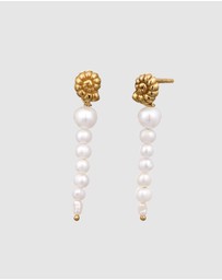 Haze & Glory - ICONIC EXCLUSIVE - Earrings Coney Snail Pearl Stud 925 Sterling Silver Gold-Plated