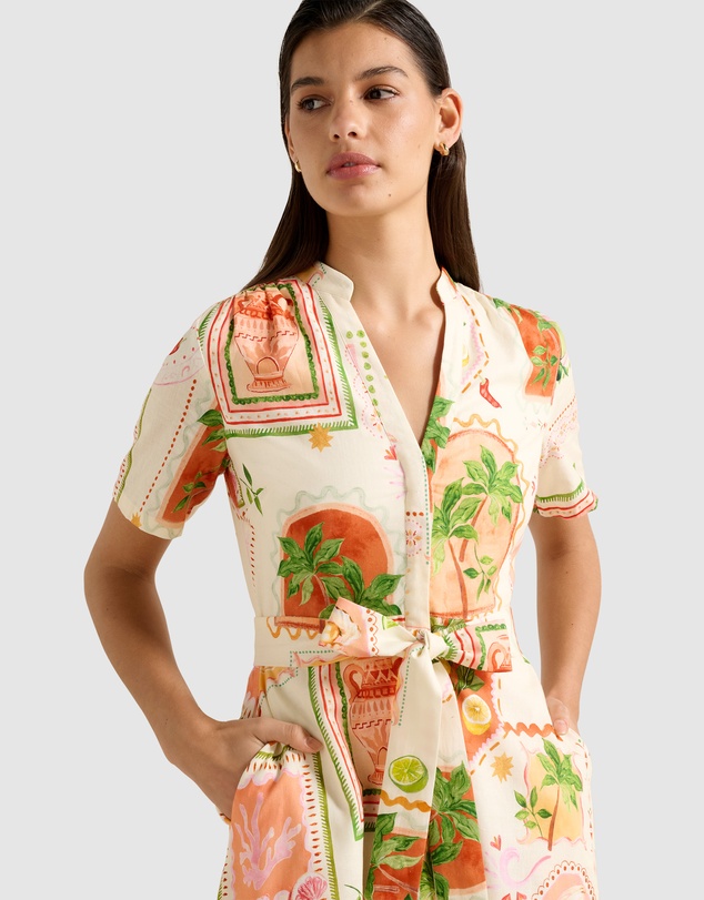 Forever New - Veyda Shirt Linen Mini Dress
