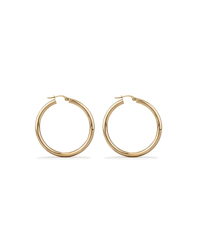 Michael Hill - 35mm Hoop Earrings in 10kt Yellow Gold