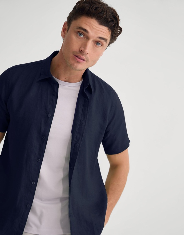 Oxford - Leyton French Linen Short Sleeve Shirt