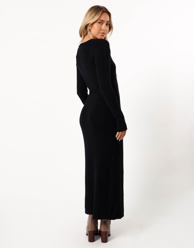 Petal & Pup - Kellan Wrap Midi Dress - Black