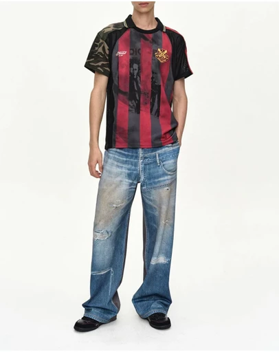 Andersson Bell - Denim & Cargo Trompe L'oeil Mesh Pants - Unisex
