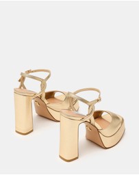 Steve Madden - Miliana Gold Leather Heels