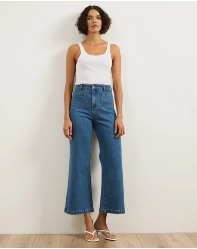 Atmos&Here - Luella High Rise Crop Flare Jeans