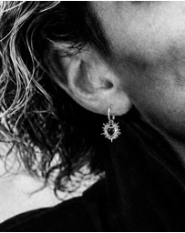 Haze & Glory - ICONIC EXCLUSIVE - Flaming Heart Charm Earring in Oxidized 925 Silver
