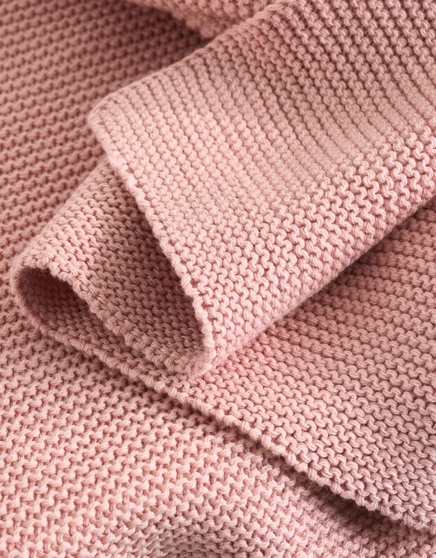 Living Textiles - Pram Knitted Blanket - Dusty Rose