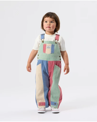 Goldie + Ace - Patchwork Stripe Blake Overalls - Babies-Kids