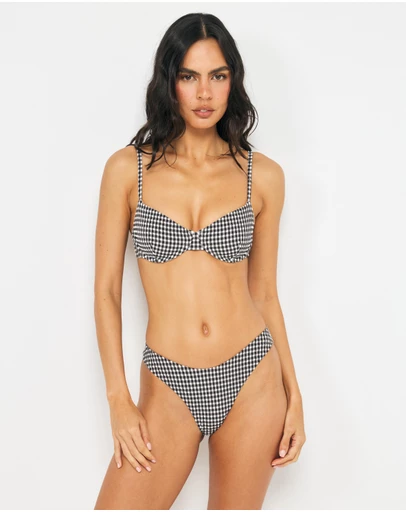 AERE - Sienna Gingham Balconette Bikini Top