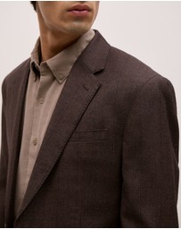Trenery - Italian Wool Check Blazer in Red Mahogany